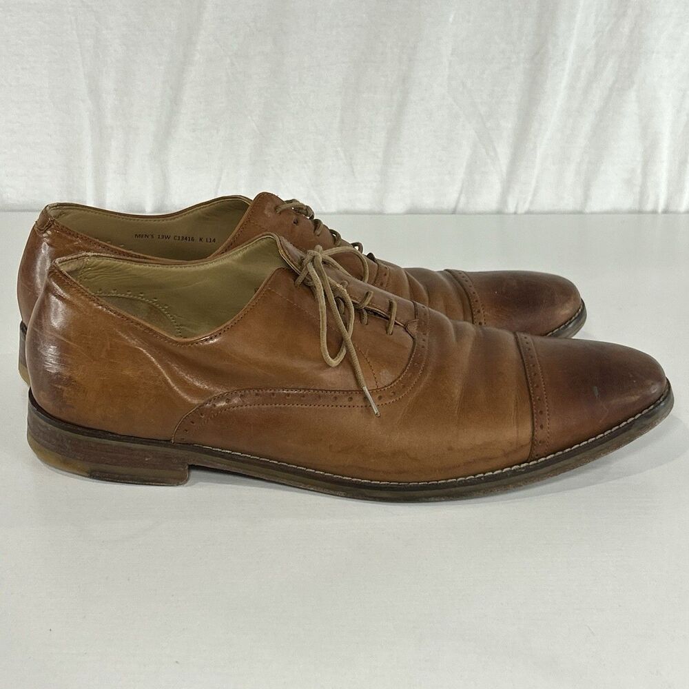 Cole Haan‎ Cambridge Cap Toe Oxford Mens 13 W Shoes British Tan Leather Grand OS